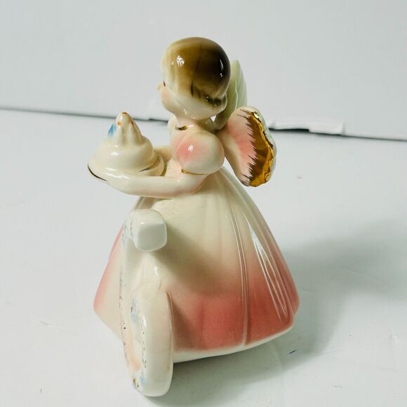Josef Originals Birthday Girl Angel Figurine Age 6 Pink Gold Cake Topper 4" - Picture 2 of 7